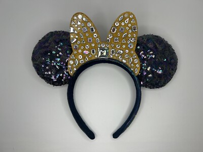 Disney Ears WDW 50th Anniversary Jeweled Bow Sequined Minnie Headband 2021-image