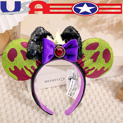 Disney Parks Snow White Evil Queen Poison Apple Ears Headband US💖-image