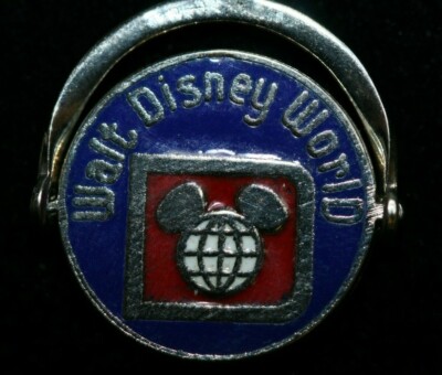 Vintage Sterling Silver Walt Disney World Productions Blue Enamel Spinner Charm-image