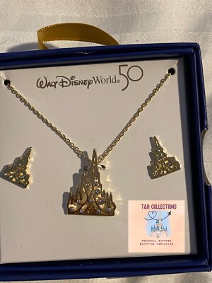 2021 Walt Disney World 50th Anniversary Castle Necklace & Earring Jewelry Set-image