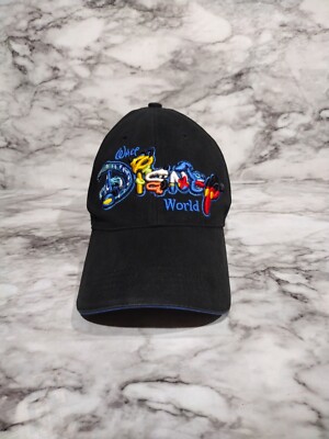 Vintage Walt Disney World Black Strapback Hat Cap Adult Embroidered Mickey -image
