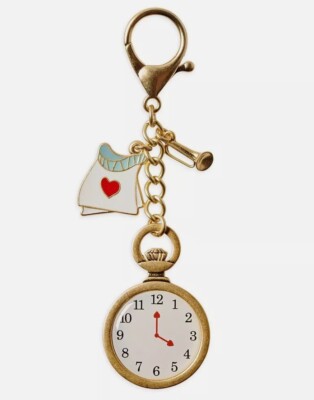 Disney Parks Alice in Wonderland Flair Bag Charm Jewelry White Rabbit Clock NWT-image