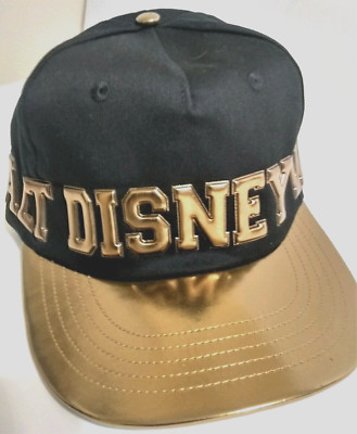 Walt Disney World 2@$14.99 Black Cap in GOLD raised Lettering Hat Adult-One size-image