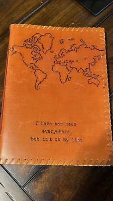 Earthbound Trading Company Leather Bound Blank Journal ~ Travel Theme and Motto-image