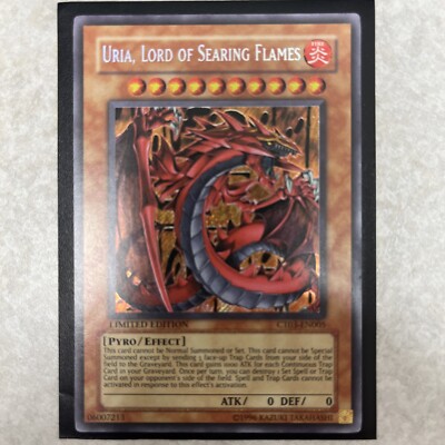 Yugioh Uria, Lord Of Searing Flames CT03-EN005 Limited Ed Promo Secret Rare Nice-image