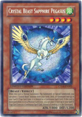 Yugioh! MP Crystal Beast Sapphire Pegasus - CT04-EN002 - Secret Rare - Limited E-image