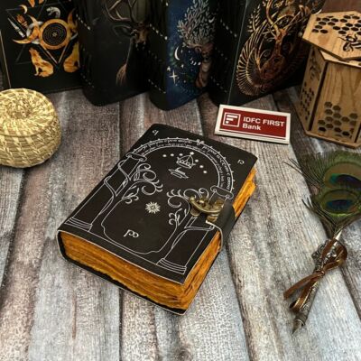 Fantasy Journal Grimoire Leather journal Doors of Durin Tolkien Lord of The Ring-image