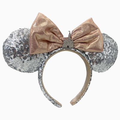 Disney Park Sequins Castle Jewel Silver Headband Minnie Mickey Mouse Ears-image
