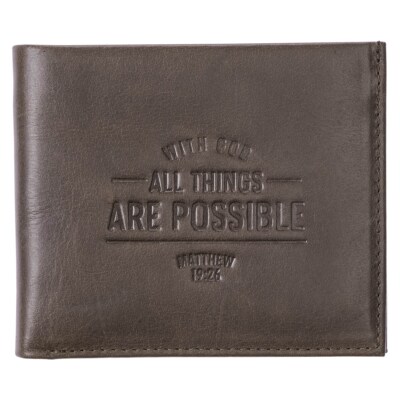 Wallet Leather With God All Things Are Possible Matt. 19:26-image