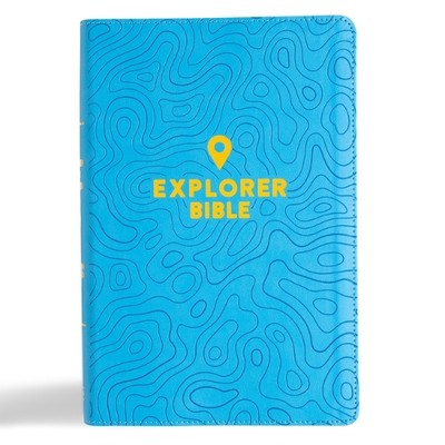 Csb Bibles by H CSB Explorer Bible for Kids, Sky Blu (Leather Bound) (UK IMPORT)-image