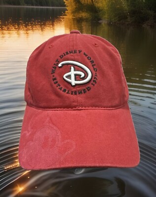 Walt Disney World Est 1971 Mickey Mouse Roller Coaster Water Red Baseball Cap-image