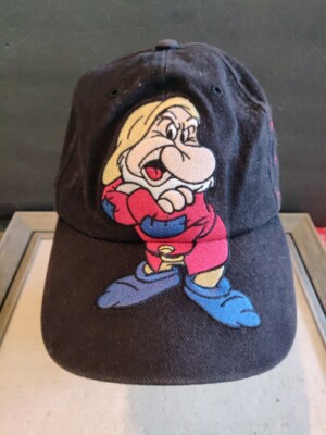 NWT Vintage 90s Grumpy Disney Snow White Dwarf SnapBack Baseball Hat Cap-image