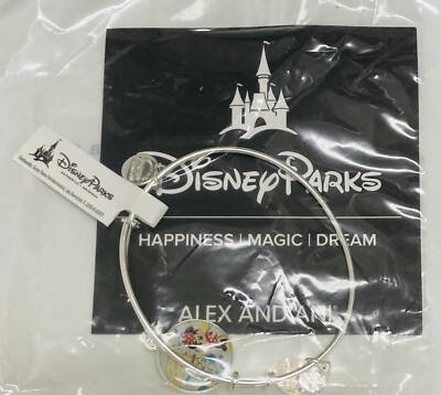 NIB Disney Parks Alex and Ani Minnie Mouse Jewelry Bangle Silver Bracelet-image