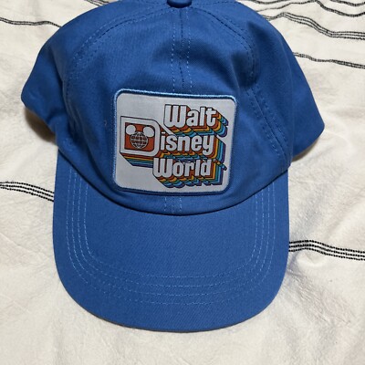 Disney Parks Walt Disney World Retro Rainbow Logo Hat Blue -image