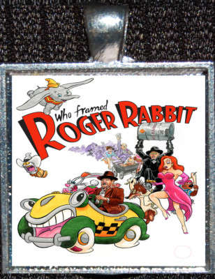 Roger Jessica Rabbit Movie Poster Disneyland Disney WDW Silver Pendant Necklace-image