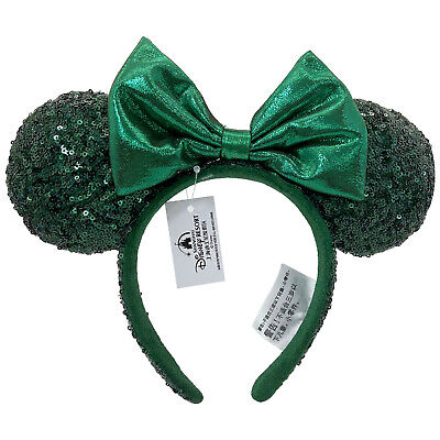 2022 Ears Edition Minnie Mouse Emerald Green Sequins Disney Parks Ears Headband-image