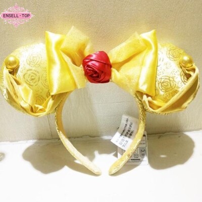 Disney Park Beauty and the Beast Bow Mickey Minnie Mouse Ears Belle Headband-image