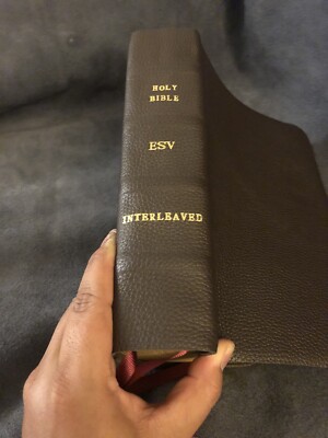 ESV ENGLISH Standard Version interleaved Journaling Bible Soft Cowhide Leather-image