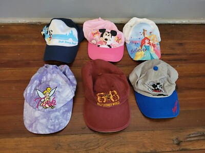 Lot Of 5 Walt  Disney World Kids Hats Mickey Minnie Tigger Tinkerbell Princess -image