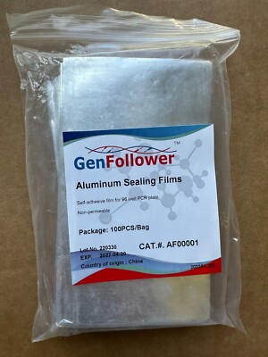 Aluminum Sealing Film For PCR Plates, Sterile, RNase and DNase Free 100 PCS-image