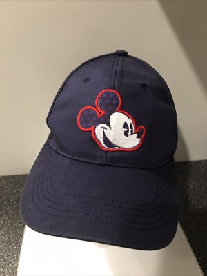 Disney Mickey Mouse Blue Star Ears Navy Baseball Hat Adult Cap Adjustable NEW-image