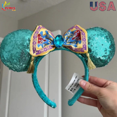 Palace Diamonds Disney Parks Green Queen Minnie Mouse Ears Rare Headband-image