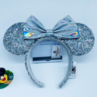 Cinderella Magic Mirror Limited Disney Parks Silver Minnie Ears Headband NEW-image