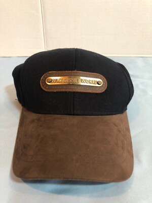 Walt Disney World Buena Vista, FL Brown Suede & Black Leather Strap Hat #F27-image