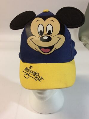 Disney Mickey Mouse Baseball Cap Hat With Ears Kids Disney Parks Blue Adjustable-image