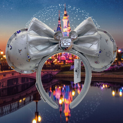 Disney~Parks 100 Years Mickey Minnie Mouse Ear Headband Loungefly-image