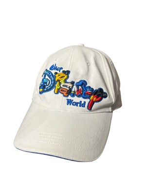 Walt Disney World White Cotton Adjustable Adult Baseball Cap Hat Embroidered-image