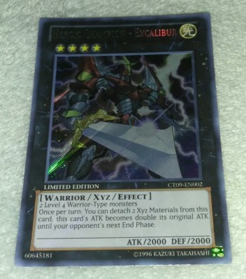 YUGIOH HEROIC CHAMPION-EXCALIBUR SECRET RARE LIMITED EDITION CT09-EN002 LP-image