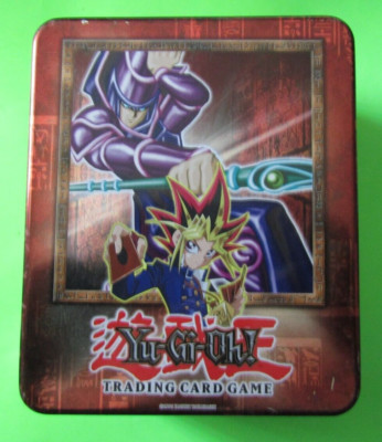 Yugioh TCG Yu-gi-oh and Dark Magician Collectors Tin  -  EMPTY NO CARDS  , 2002-image