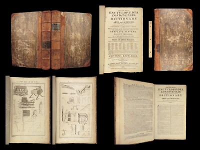 1796 London SCIENCE Royal Encyclopedia HUGE Dictionary 100 PLATES Illustrated 2v-image