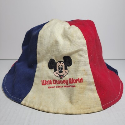 Walt Disney World Vintage Mickey Mouse Panel Bucket Multi Colored Hat-image