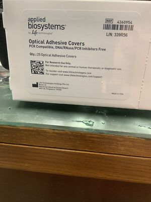 (25/Pk) APPLIED BIOSYSTEMS Optical Adhesive Covers for PCR Plates 4360954-image