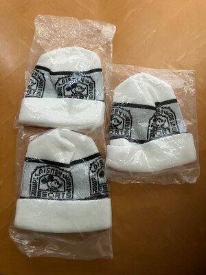 Walt Disney World Resort 3 White Beanie Knit Mickey Mouse Ski Cap-image
