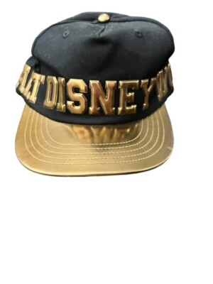 Walt Disney World Hat Cap Snapback Big Spell Out Black Gold Adult DISNEY PARKS-image