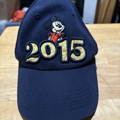 2015 Walt Disney World Mickey Mouse Hat - Parks Strapback Blue Cotton Adult-image