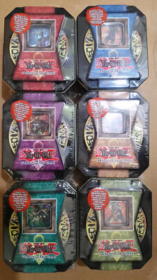 YUGIOH 2004 COLLECTOR TINS Full Set Sealed Swift Gaia the Fierce Knight Variant-image