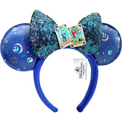 DISNEY PARKS NIGHTMARE JACK & SALLY PLAYING CARDS EARS HEADBAND 2024 NEW-image