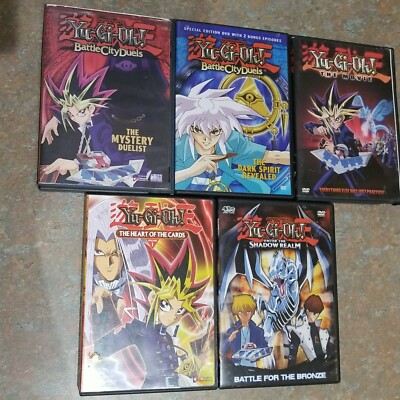 Yu-Gi-Oh Lot of 5 dvds, Battle City Duels The Mystery Duelist and The Dark Spiri-image