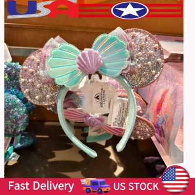 hot sale Parks The Little Mermaid Ariel Pearl Mickey Minnie Mouse  Ears Headband-image