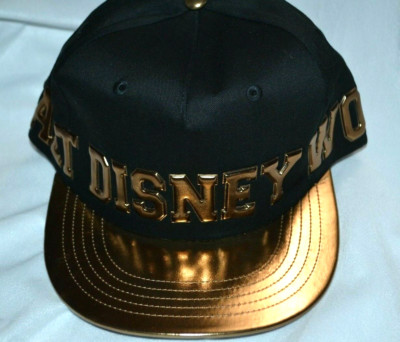 Walt Disney World Black & Gold Snapback Adjustable Baseball Cap Hat Adult -image