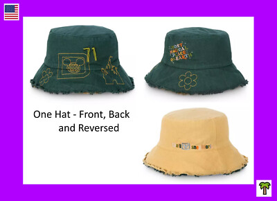 🌴 Disney Parks  WDW Raw Edge Reversible Bucket Hat Adult NEW-image