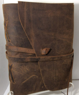 Medieval Style Circular Closure Leather Bound Blank Journal Or Diary By Moonster-image