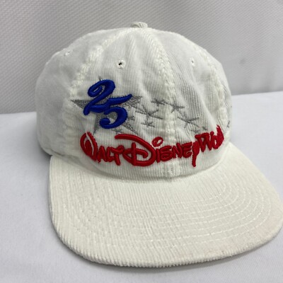 Vintage Goofy's Hat Co Corduroy Walt Disney World 25th Anniversary Strapback Hat-image