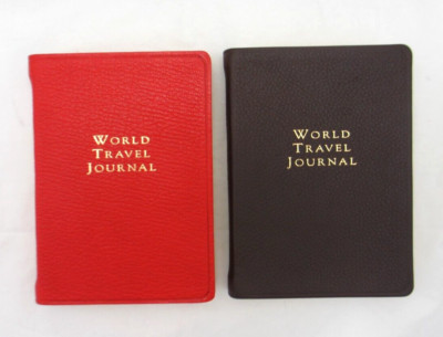 World Travel Journal 4x6 Soft Leather Cover 320 Pages Gift Box Brown-image