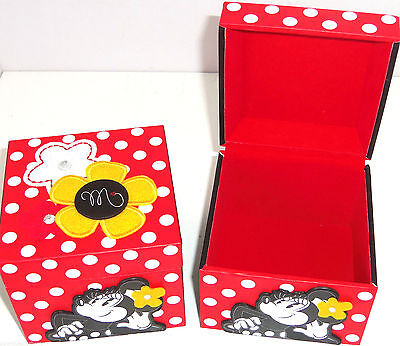Disney Minnie Mouse Jewelry Box Kids Red Black Polka Dots Theme Parks -image