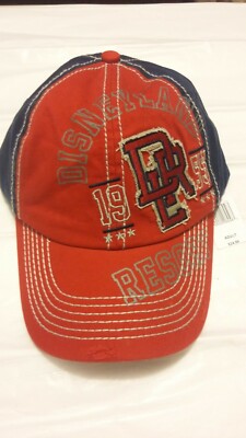 Disney Parks Disneyland Resort DLR 1955 Red White Blue Distressed Baseball Cap-image